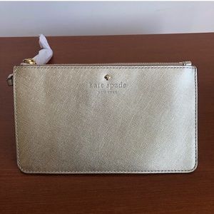 Kate Spade Cedar Street Slim Bee Wristlet Gold